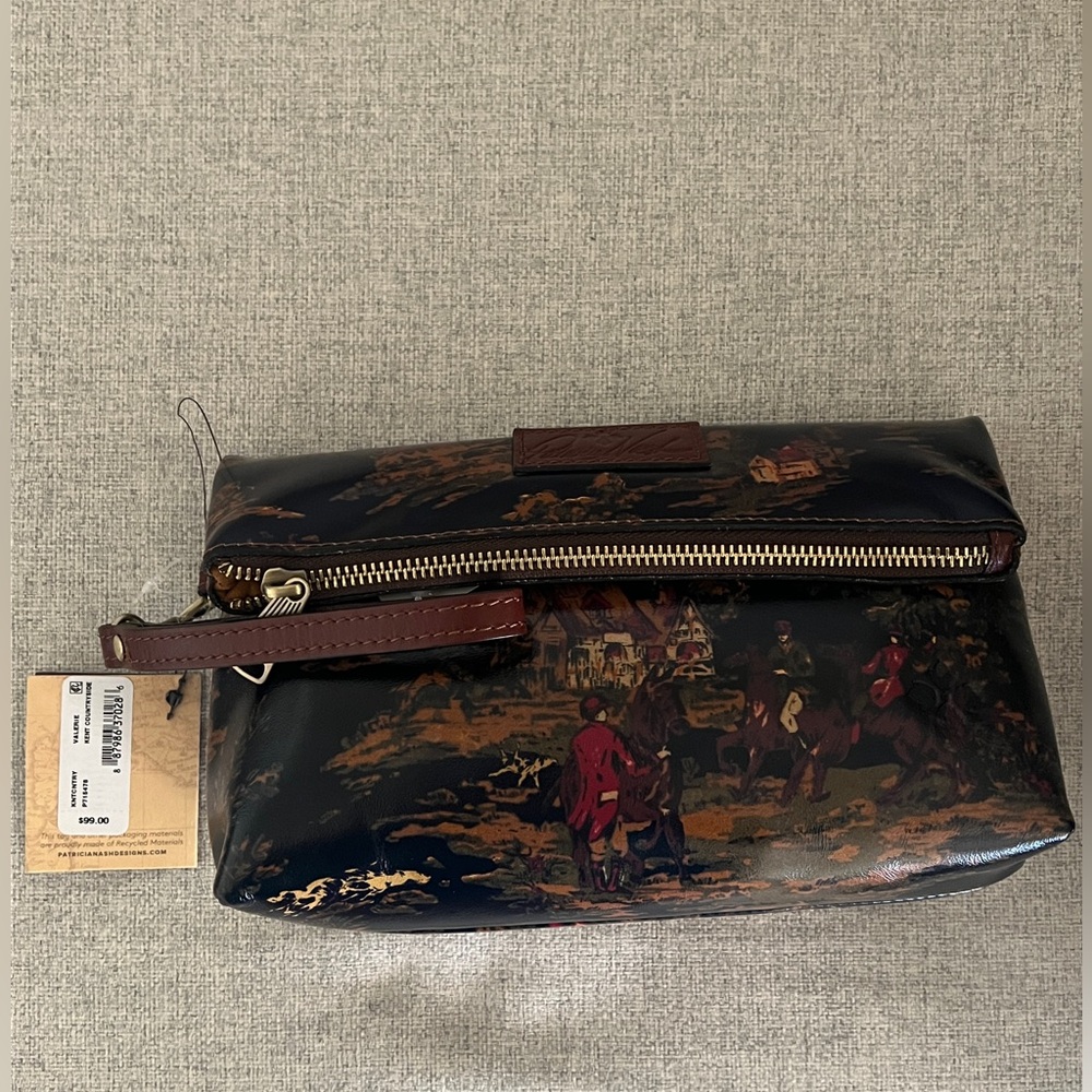 PATRICIA NASH Valerie Kent Countryside LEATHER Foldover WRISTLET CLUTCH-NWT